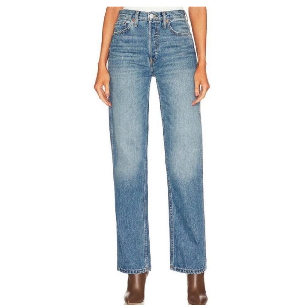 NWT Re/Done 90s High Rise Loose Jean in Blue Haze